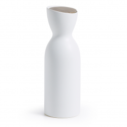 Botella cerámica blanca