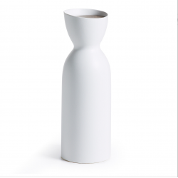 Botella cerámica blanco con...