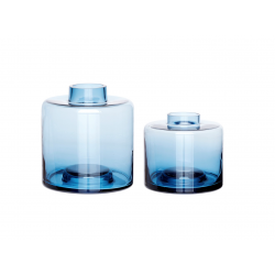 Jarrón cristal azul